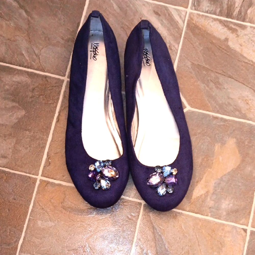 Miss KG Purple Flats with Gem Embellishments